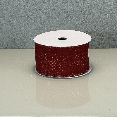 Fita Decorativa Vermelha com Poá 6.3cm x 9.14m