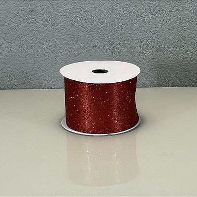 Fita Decorativa Vermelha Lisa 6.3cm x 9.14m