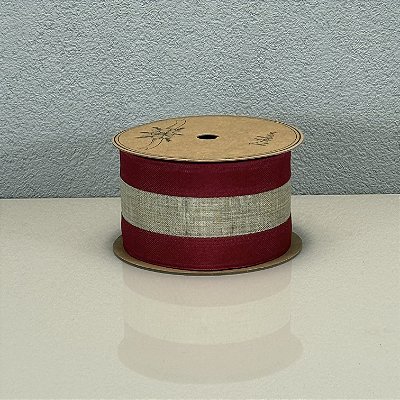 Fita Decorativa Vermelha Neutra 6.3cm x 9.14m