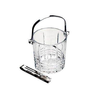 Balde Vidro para Gelo com Alça e Pegador Grego 15cm x 13cm x 14cm - Wolff