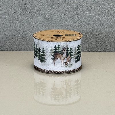 Fita Decorativa Estampa Rena Pinheiro 6,3cm x 9,14m