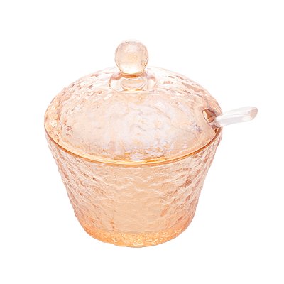 Açucareiro de Cristal com Colher e Tampa Âmbar 230ml - Lyor