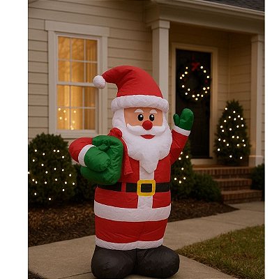 Papai Noel Inflavel com Caixa de Presente 244cm