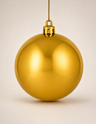 Bola de Natal Dourada 12cm Brilhante