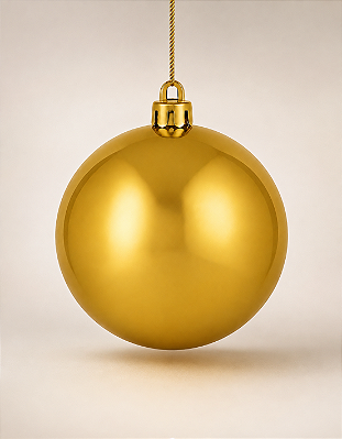 Bola de Natal Dourada 15cm Brilhante