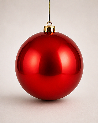 Bola de Natal Vermelha 12cm Brilhante