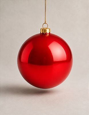 Bola de Natal Vermelha 15cm Brilhante
