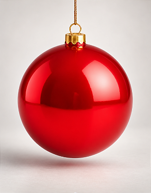 Bola de Natal Vermelha 20cm Brilhante