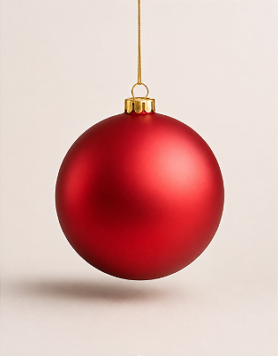Bola de Natal Vermelha 15cm Fosca