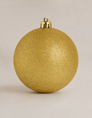 Bola de Natal Dourada 12cm Glitter