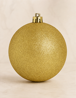 Bola de Natal Dourada 15cm Glitter