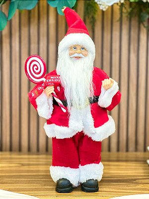 Papai Noel Vermelho em Pé Lollipop 30cm