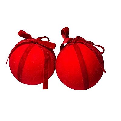 Conjunto 2 Bolas Vermelhas 12cm