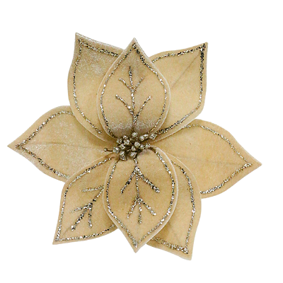 Flor Natalina 8 Petalas Dourado