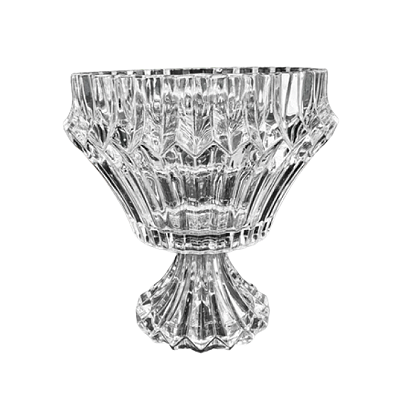 Vaso Decorativo Cristal Lapidado com Pé 24x20