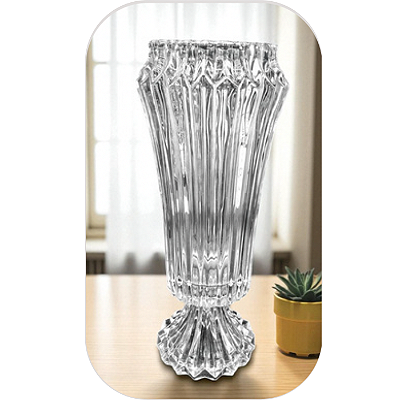 Vaso Decorativo Cristal com Pé 39x14cm