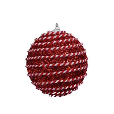 Conjunto 2 Bolas de Natal 10cm Decorada Vermelha
