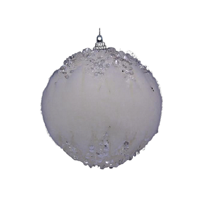 Conjunto 2 Bolas de Natal 10cm Decorada Neve