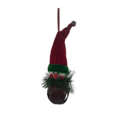 Boneco de Neve Gorro e Guizo 9x9x17cm