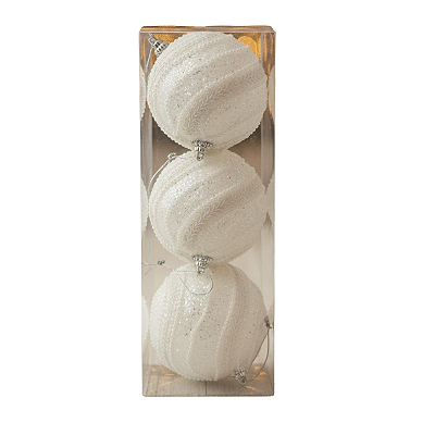 Conjunto 3 Bolas de Natal 8cm Branca