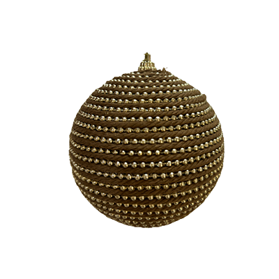 Conjunto 2 Bolas de Natal 10cm Decorada Dourada