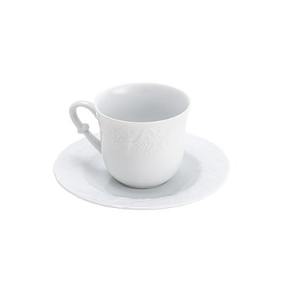 Conjunto 6 Xícaras de Chá de Porcelana Limoges com Pires Vendange 200ml - Wolff