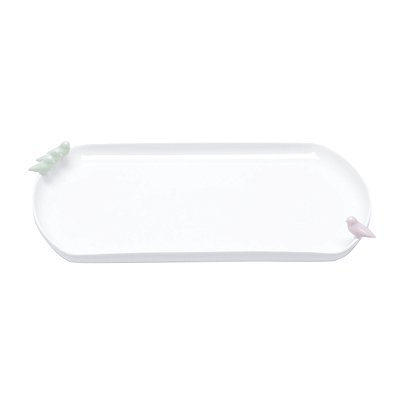 Prato de Porcelana para Bolo Birds Colors 32cm x 19cm x 4cm - Wolff