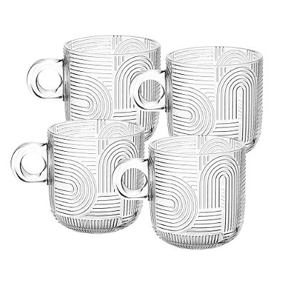 Conjunto 4 Xícaras de Vidro Frankfurt 220ml - Wolff