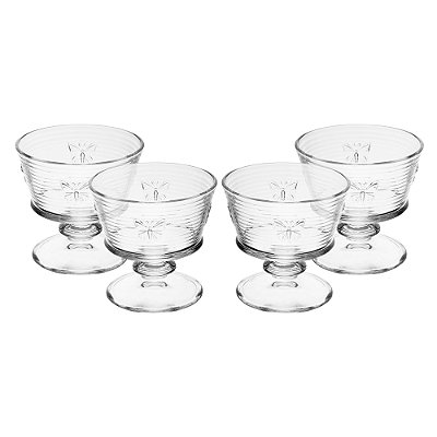 Conjunto 4 Taças de Sobremesa Lines Butterfly 240ml Vidro - Wolff