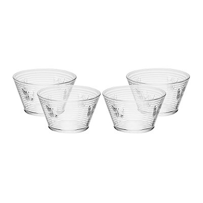 Conjunto 4 Bowls Lines Butterfly 10,5cm x 7cm x 6cm Vidro - Wolff