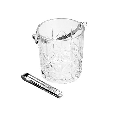 Balde para Gelo com Alça e Pegador Romano 15cm x 13cm x 14cm Cristal - Wolff