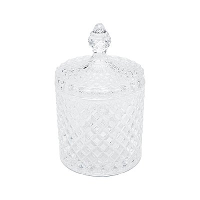 Potiche Decorativo de Cristal com Tampa Litt 8,5cm x 8,5cm x 13,5cm - Wolff