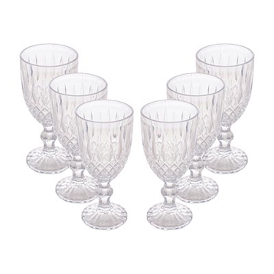 Conjunto 6 Taças de Água De Vidro Greek 320ml - Wolff