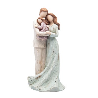 Figura Decorativa Família de Resina 12cm x 10cm x 25cm - Wolff
