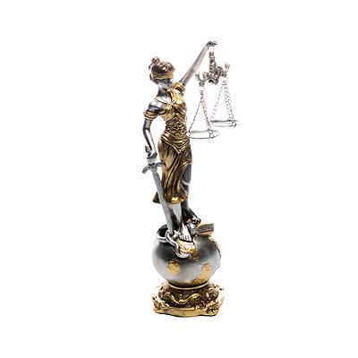 Figura Decorativa Dama da Justiça de Resina 7,5cm x 7cm x 24cm - Wolff