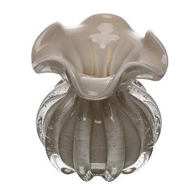 Vaso Italy 10cm x 11cm Nude Leitoso Vidro - Wolff