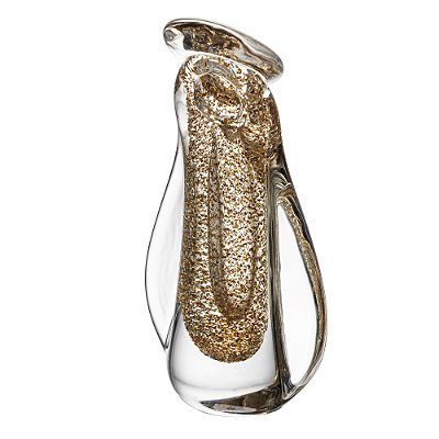 Figura Decorativa Nossa Senhora 12cm x 7cm x 21cm Transparente e Dourado Vidro - Wolff