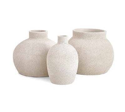 Conjunto 3 Minivasos em Poliresina Bege - Mart