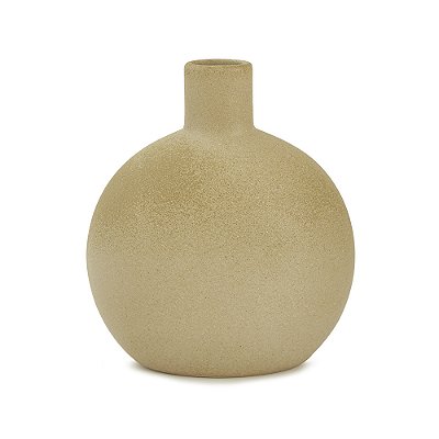 Vaso Decorativo em Cerâmica Bege 24cm - Mart