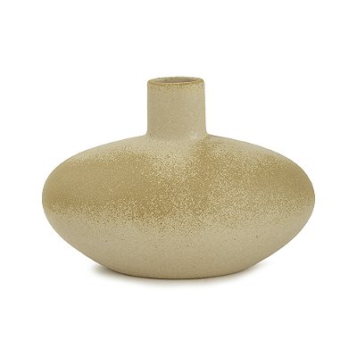 Vaso Decorativo em Cerâmica Bege 24cm - Mart