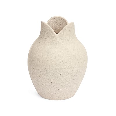 Vaso Decorativo Cerâmica Bege 30cm - Mart