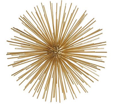 Escultura Ouriço Dourado em Metal - Mart