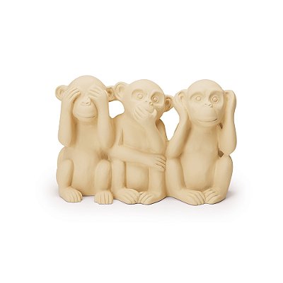 Trio de Macacos da Sabedoria Bege - Mart