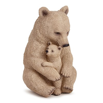 Escultura Urso Papai e Filhote em Poliresina 28cm - Mart