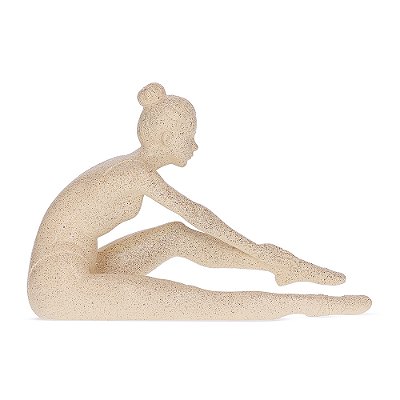 Escultura Bailarina Poliresina Bege 18cm - Mart