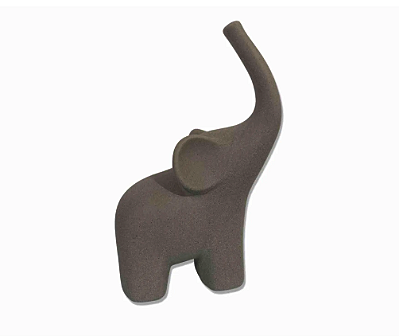 Escultura Elefante Cinza em Cerâmica 28cm - Mart