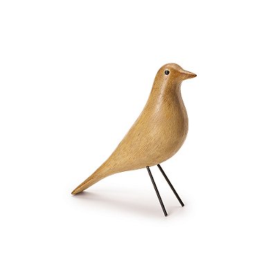 Escultura Passaro em Poliresina Madeira 17cm - Mart