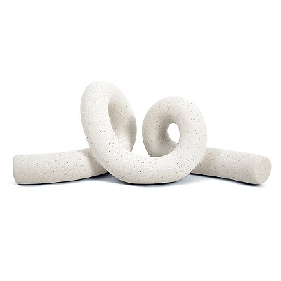 Escultura Torção Decorativa Cerâmica Branca - Mart