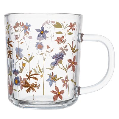 Conjunto 2 Canecas Florescer 220ml Vidro - Lyor