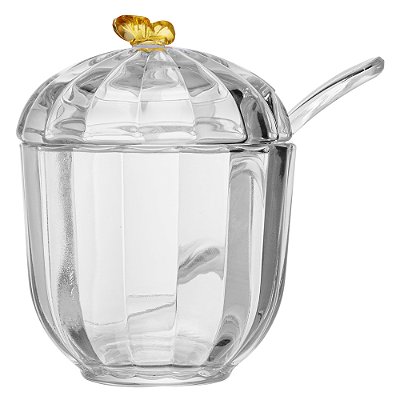 Açucareiro Fairy Butterfly Amarelo Cristal 8x9,5cm - Lyor